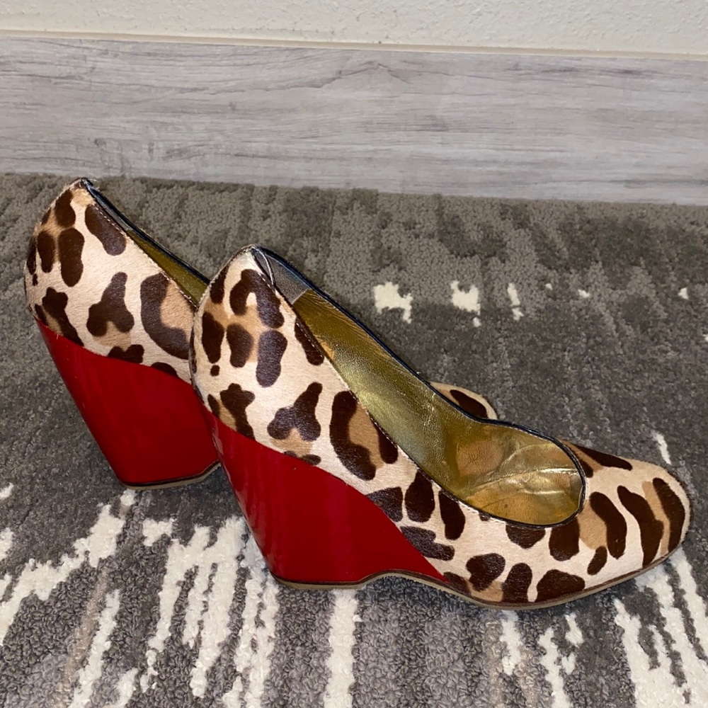 Giuseppe Zanotti Design Red & Leopard Wedge